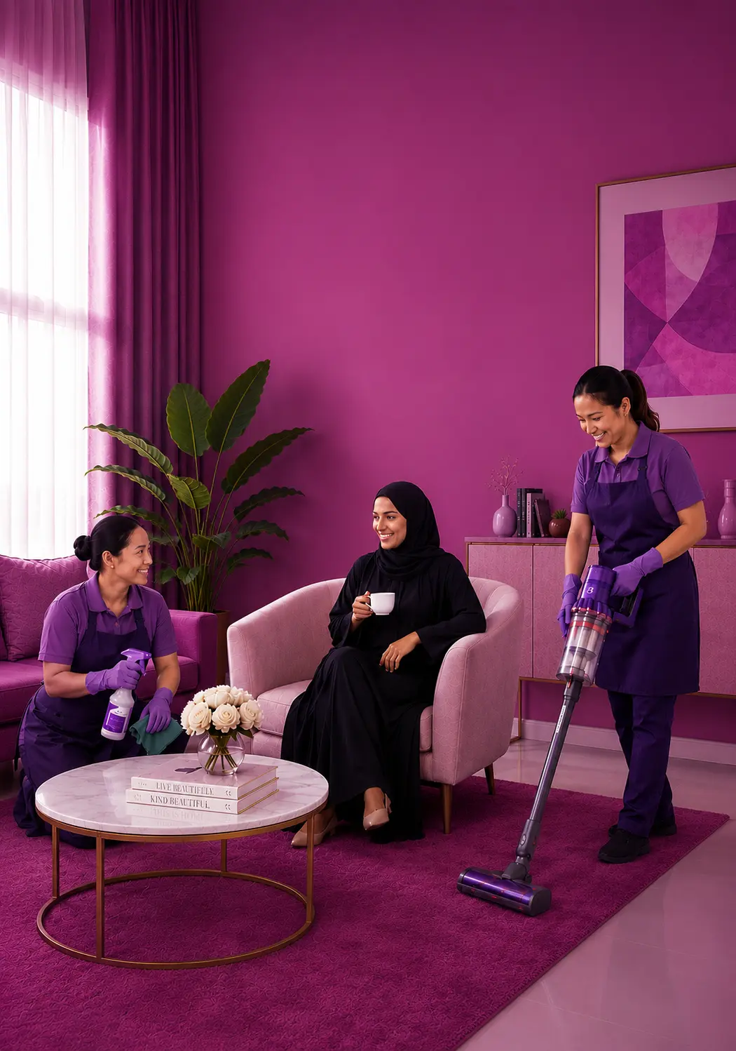 Velour Royal team providing professional home cleaning